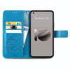 For ASUS Zenfone 10 Four-leaf Clasp Embossed Buckle Leather Phone Case(Blue)