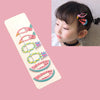 6 PCS/Set Kids Hair Accessories Fruit Hairpins Cartoon Rainbow Hair Clip(New Bird pineapple 8#)