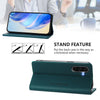 For Samsung Galaxy A56 5G RC01 Dual-Folded Magnetic Suction RFID Leather Phone Case(Dark Green)