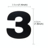 Car Vehicle Badge Emblem 3D Number Three Self-adhesive Sticker Decal, Size: 3.6*4.5*0.5cm