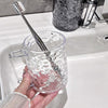 Transparent Water Ripple Mouthwash Cup Household Couple Toothbrush Cup(White)