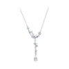 S925 Sterling Silver Platinum Plated Moonfall Star River Tassel Necklace(BSN380)