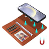 For Samsung Galaxy S25+ 5G BETOPNICE BN-005 2 in 1 Detachable Imitate Genuine Leather Phone Case(Brown)