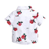 Summer Boys Print Short Sleeve Shirt + Shorts Set, Kid Size:110cm(White)