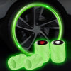 4pcs /Set Luminous Car Motorcycle Tire Modified Valve Cap, Color: Green White Skull
