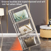 Stackable Transparent Storage Box Magnetic Suction Bookcase Handbag Display Rack, Style: No Partitions
