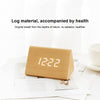 Mute Luminous Electronic Clock Wooden Sound Control Small Triangle Alarm Clock White Wood White Light