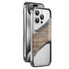 For iPhone 15 Pro Max Aluminum Alloy Solid Wood Frameless Hollow Metal Phone Case(Dark Grey)