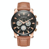 Ochstin 5052B Multifunctional Business Waterproof Leather Strap Quartz Watch(Rose Gold+Brown)