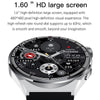 HDT MAX 1.60 inch Silver Dial Silicone Band IP68 Waterproof Smart Watch Support Bluetooth Call(Black)