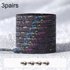 3pairs Elastic No Tie Shoelaces Metal Lock Dazzling Color Laces 100cm(Black Flower)