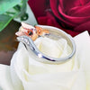 Rose Flower with Diamond Wedding Ring for Women, Ring size:10
