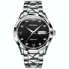 JIN SHI DUN 8813 Fashion Waterproof Luminous Automatic Mechanical Watch, Style:Men(Silver Black)