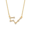 12 Zodiac Signs With Diamonds Necklace Card Rhinestones Collarbone Chain Pendant, Style: Capricorn Silver