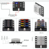 1 in 8 Out Fuse Box Screw Terminal Section Fuse Holder Kits with LED Warning Indicator for Auto Car Truck Boat