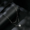 S925 Sterling Silver Platinum Plated Double Layer Moissanite Clavicle Necklace(MSN033)