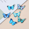 10pcs / Set Butterfly Charms Earrings Necklace Bracelet Accessories DIY Material(Pure Blue)