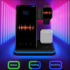 Z5 QI Vertical Magnetic Wireless Charger for Mobile Phones & Apple Watches & AirPods / Xiaomi Redmi AirDots, with Touch Ring Light (White)