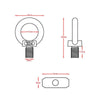 RV Sunshade 304 Stainless Steel Slide Rail Ring, Specifications: 2pcs M4 Ring + Cylinder + Silver Climbing Buckle