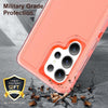 For Samsung Galaxy S25 Ultra 5G Rugged PC Hybrid Silicone Phone Case with Holder(Transparent+Orange)