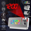 S282 Colorful Font Mute Electronic Digital Clock Mirror Projection Alarm Clock(Black Shell)