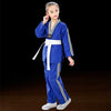 Child Adult Cotton Men And Women Taekwondo Clothing Training Uniforms, Size: 150(Plus Bar Blue)