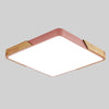 Wood Macaron LED Square Ceiling Lamp, Stepless Dimming, Size:30cm(Pink)
