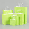 10 PCS Elegant Kraft Paper Bag With Handles for Wedding/Birthday Party/Jewelry/Clothes, Size:16x22x8cm(Light Green)