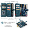 For Samsung Galaxy S25 Ultra 5G CaseMe C30 Card Slots Zipper Wallet Leather Phone Case(Blue)