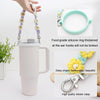 For 16-40oz Stanley Mug Lanyard Silicone Loop Boho Daisy Cute Flower Hand-Woven Mug Cover(Purple)