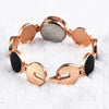 Women Round Dial Bracelet Quartz Wristwatch(Black)