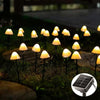 5m 20 LEDs Solar Mushroom Lawn Light Outdoor Waterproof Garden Villa Landscape Decorative String Lights(Warm White Light)