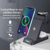 B20A 15W Qi Wireless Charger Charging Stand Compatible for iPhone iWatch Airpods(Black)