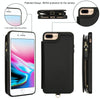 For iPhone 8 Plus / 7 Plus Double Flap Zipper RFID Leather Phone Case with Short Lanyard(Black)