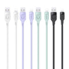 USAMS US-SJ565 8 Pin Fast Charing Data Cable with Light, Length: 1.2m(Black)