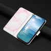 For Samsung Galaxy A56 5G Colored Drawing Marble Pattern Leather Phone Case(Pink Marble)