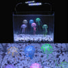 Glow-in-the-Dark Silicone Jellyfish Aquarium Ornament - Yellow (5x17cm)