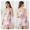 V-neck Backless Daffodils Short Sling Nightdress, Size:XL(Light Pink)