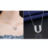 Women Fashion S925 Sterling Silver English Alphabet Pendant Necklace, Style:U