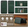 For iPhone XS / X LC.IMEEKE L5 Series Detachable RFID Card Bag Magsafe Phone Case(Green)