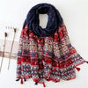 180 X 85cm  Women Cotton And Linen Scarf Retro Splicing Bohemian Printed Silk Shawl SL1903-010