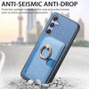 For Samsung Galaxy A54 5G Retro Cross Leather Ring Side Insert Card Bag MagSafe Phone Case(Blue)