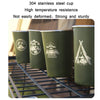 4 PCS / Set Outdoor Picnic Stainless Steel Cup With Storage Bag+Silicone Holder (Black)