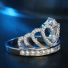Princess Queen Crown-shaped Platinum Plated Zircon Ring, US Size: 9, Diameter: 18.9mm, Perimeter: 59.5mm(Silver)