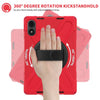 For Xiaomi Redmi Pad Pro 12.1 Rotatable Holder Silicone Hybrid PC Tablet Case with Shoulder Strap(Red)