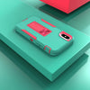 For iPhone X / XS Magnetic Holder Phone Case(Green + Rose Red)