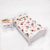 1:12 Mini House Toy Simulation Bedroom White Single Bed(White)