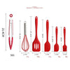 6 in 1 Silicone Kitchenware Slotted Spatula Scraper Egg Beater Brush Food Clip Set(Pink)