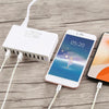 XBX09L 50W 5V 2.4A 10 USB Ports Quick Charger Travel Charger, US Plug(White)
