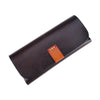 K064 Multifunctional Vegetable Tanned Leather Glasses Storage Box(Dark Coffee)